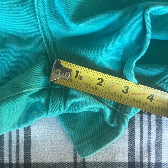 Hot Topic Blackheart Size 9 Hi-Rise Turquois Skinny Shorts W/ Slits VERY GOOD - Picture 2 of 9